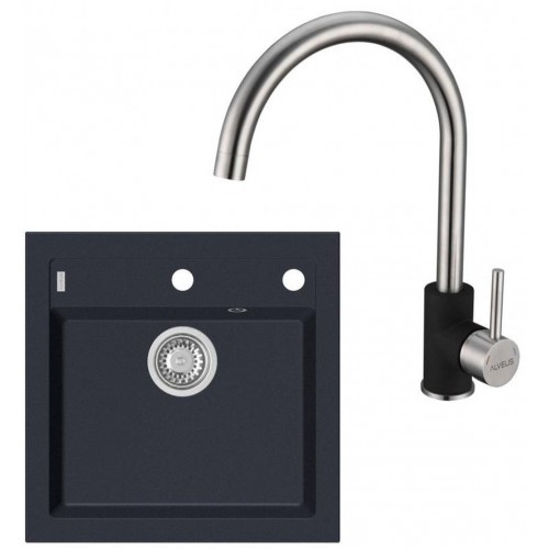 ALVEUS Zestaw FORMIC 20 Zlewozmywak 520x510 mm + bateria ELZA, Twilight 05