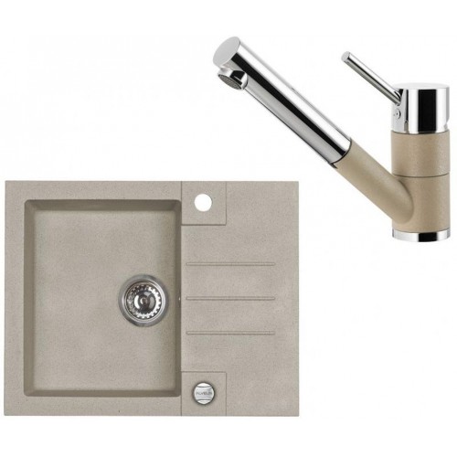 ALVEUS Zestaw ROCK 30 Zlewozmywak 595x475 mm + bateria AM 100-P, Pebble 02