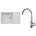 ALVEUS Zestaw INTERMEZZO 130 Zlewozmywak 780x480 mm + bateria TONIA, biały + chrom
