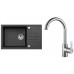 ALVEUS Zestaw INTERMEZZO 130 Zlewozmywak 780x480 mm + bateria TONIA, czarny + chrom