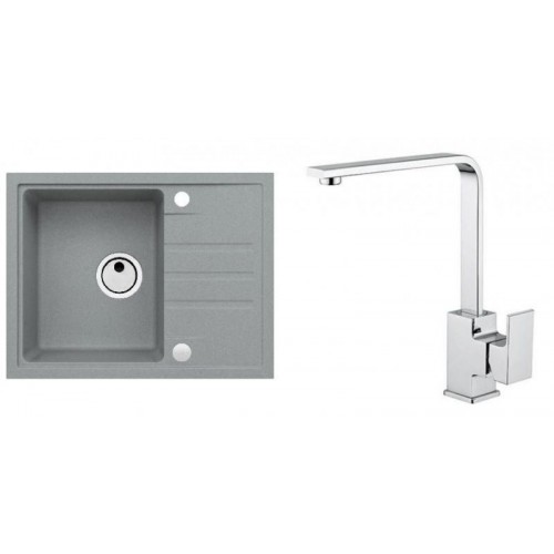 ALVEUS Zestaw INTERMEZZO 30 Zlewozmywak 620x480 mm + bateria RENO, beton ALVEUS Zestaw INTERMEZZO 30 Zlewozmywak 620x480 mm + bateria RENO, beton