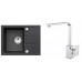 ALVEUS Zestaw INTERMEZZO 30 Zlewozmywak 620x480 mm + bateria RENO, czarny