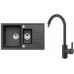 ALVEUS Zestaw INTERMEZZO 70 Zlewozmywak 780x480 mm + bateria TONIA, czarny