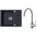 ALVEUS Zestaw ROCK 30 Zlewozmywak 595x475 mm + bateria ELZA, Twilight 05 + stal