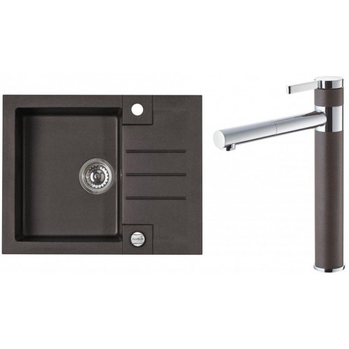 ALVEUS Zestaw ROCK 30 Zlewozmywak 595x475 mm + bateria ZINA, Chocolate 03 ALVEUS Zestaw ROCK 30 Zlewozmywak 595x475 mm + bateria ZINA, Chocolate 03