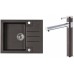 ALVEUS Zestaw ROCK 30 Zlewozmywak 595x475 mm + bateria ZINA, Chocolate 03