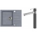 ALVEUS Zestaw ROCK 30 Zlewozmywak 595x475 mm + bateria ZINA, Steel 04