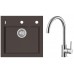 ALVEUS Zestaw FORMIC 20 Zlewozmywak 520x510 mm + bateria ELZA, Chocolate 03 + stal