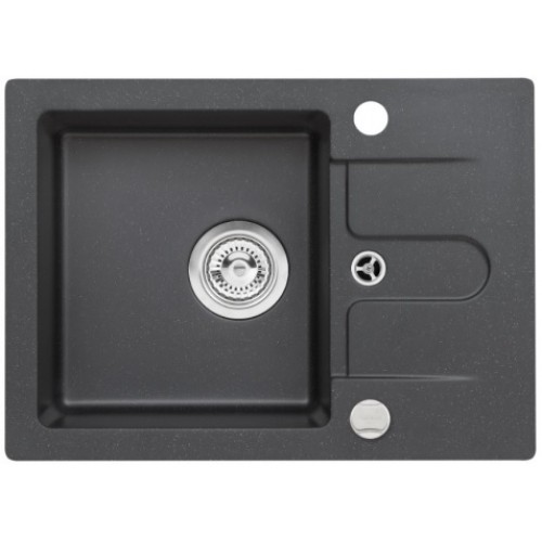 ALVEUS CORTINA 10 Zlewozmywak granitowy, 580 x 420 mm, POP-UP, czarny