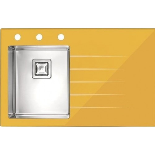 ALVEUS Crystalix 10 zlewozmywak szklany, 860 x 500 mm, żółty Crystalix10/ZLUTA