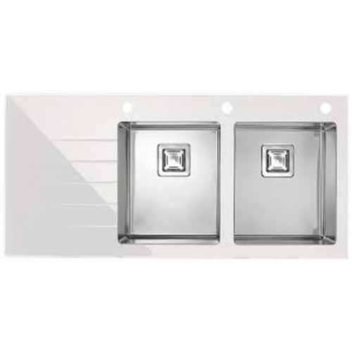 ALVEUS Crystalix 30 zlewozmywak szklany, 1160 x 540 mm, prawy, biały 1070322 ALVEUS Crystalix 30 zlewozmywak szklany, 1160 x 540 mm, prawy, biały 1070322