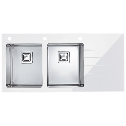 ALVEUS Crystalix 30 zlewozmywak szklany, 1160 x 540 mm, lewy, biały 1070320 ALVEUS Crystalix 30 zlewozmywak szklany, 1160 x 540 mm, lewy, biały 1070320