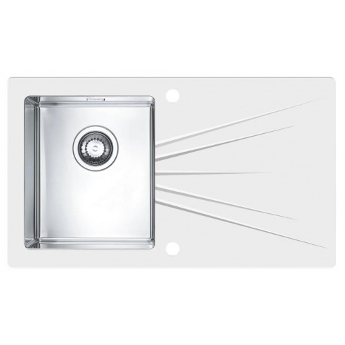 ALVEUS KARAT 10 Zlewozmywak stalowy/szklany, 860 x 500 mm, lewy, biały 1102771 ALVEUS KARAT 10 Zlewozmywak stalowy/szklany, 860 x 500 mm, lewy, biały 1102771