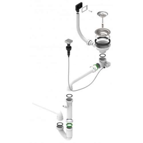 ALVEUS Syfon pojedynczy 1XQM 114-PP z odpływem 3 1/2", POP-UP 1127251