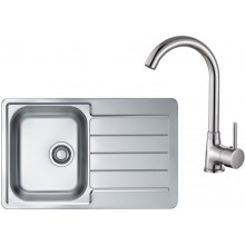 ALVEUS Set LINE 80 Zlewozmywak 790x500 mm + bateria KARINA chrom