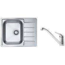 ALVEUS Set LINE 110 Zlewozmywak 615x500 mm + bateria RIVIERA X chrom