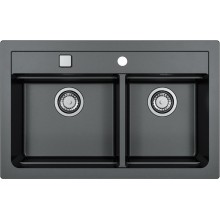 ALVEUS ATROX 50 Zlewozmywak granitowy, 790 x 500 mm, czarny 1132002