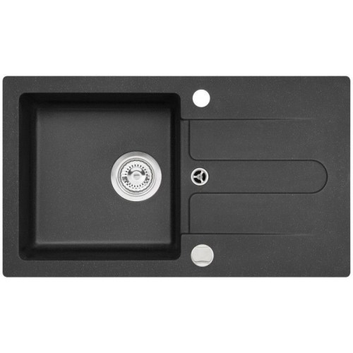 ALVEUS CORTINA 110 Zlewozmywak granitowy, 750 x 420 mm, POP-UP, czarny