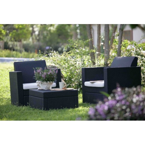 ALLIBERT Balkonowy zestaw mebli LIMOUSINE antracyt + szary 205009