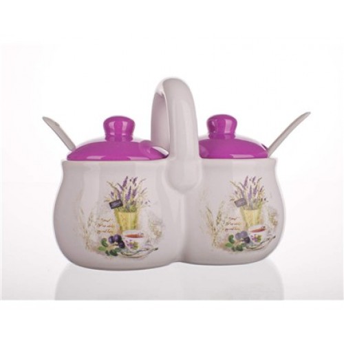 BANQUET Zestaw 2 szt. pojemników z łyżeczami 210 ml Lawenda 60ZF1097-A BANQUET Zestaw 2 szt. pojemników z łyżeczami 210 ml Lawenda 60ZF1097-A