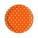 PROCOS Talerze papierowe 8 sztuk 23 cm Orange Dots Pomarńczowe 4483210