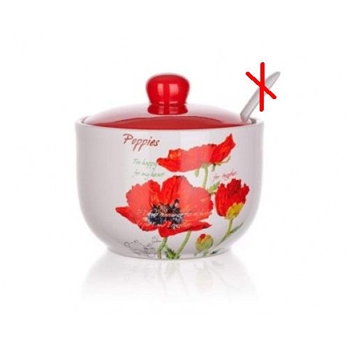 BANQUET Ceramiczna cukiernica z łyżeczką Red Poppy 60ZF1168RP