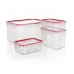 BANQUET 4-częściowy zestaw pojemników do żywności SUPER CLICK czerwone 55BR1104R