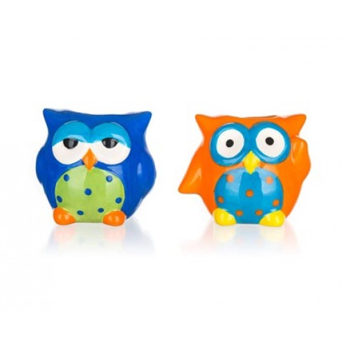 BANQUET 2-częściowy zestaw słoików ceramicznych Sowa, 6,7x5,8x5,4 cm OWL 60339489