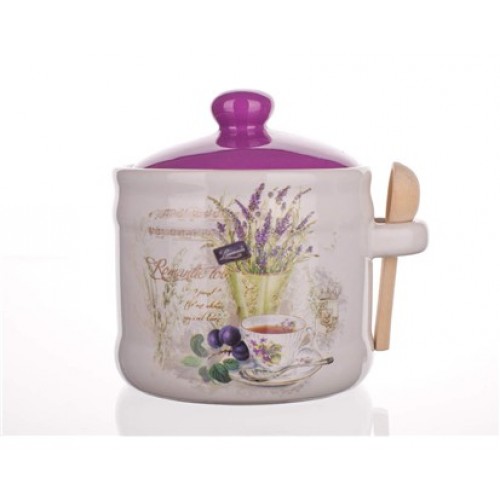 BANQUET Ceramiczny pojemnik z łyżeczką LAVENDER 60ZF1099 BANQUET Ceramiczny pojemnik z łyżeczką LAVENDER 60ZF1099