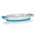 BANQUET Owalne naczynie żaroodporne do pieczenia z uchwytami z silikonu BLUE 60338030B