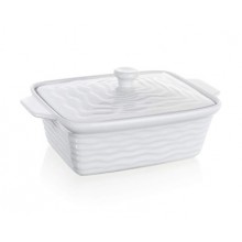 BANQUET Ceramiczna forma do zapiekania z pokrywką 28x18cm Culinaria White 60ZF09