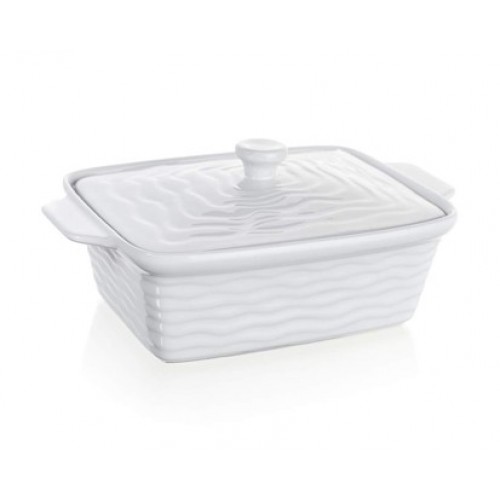 BANQUET Ceramiczna forma do zapiekania z pokrywką 28x18cm Culinaria White 60ZF09