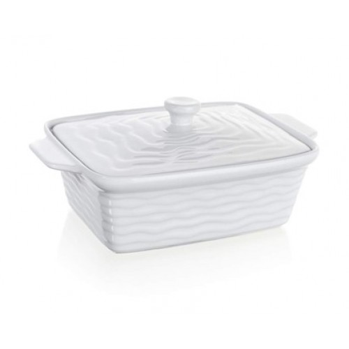 BANQUET Ceramiczna forma do zapiekania z pokrywką 28x18cm Culinaria White 60ZF09 BANQUET Ceramiczna forma do zapiekania z pokrywką 28x18cm Culinaria White 60ZF09