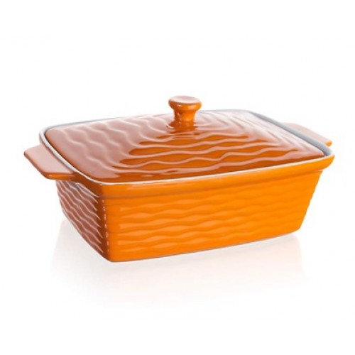 WYPRZEDAŻ!BANQUET Ceramiczna forma do zapiekania z pokrywą 33x21cm Culinaria Orange 60ZF10