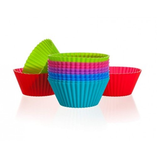 BANQUET Silikonowe formy na babeczki 12 szt. Muffin Cups 6cm - 3,75cm x 2,7cm 3122012MIX