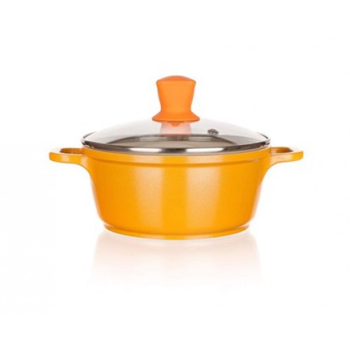 BANQUET Garnek z pokrywką ceramiczną 16 x 7,5 cm Gourmet Ceramia ORANGE 40SB16ACCO