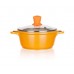 BANQUET Garnek z pokrywką ceramiczną 16 x 7,5 cm Gourmet Ceramia ORANGE 40SB16ACCO