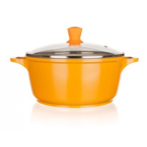 BANQUET Garnek z pokrywką ceramiczną 24 x 11,5 cm Gourmet Ceramia ORANGE 40SB24ACCO