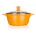BANQUET Garnek z pokrywką ceramiczną 24 x 11,5 cm Gourmet Ceramia ORANGE 40SB24ACCO
