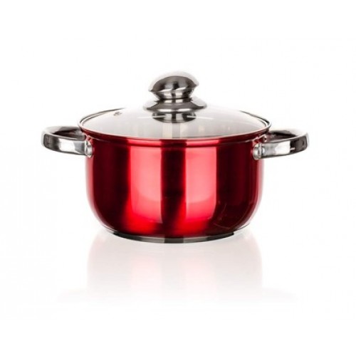 BANQUET Garnek z pokrywką 2,8L Maestro Red czerwony 48HF09RC18 BANQUET Garnek z pokrywką 2,8L Maestro Red czerwony 48HF09RC18