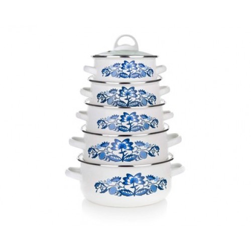 BANQUET 5-częściowy zestaw garnków emaliowanych i 5 pokrywek Cebula 1310SM142