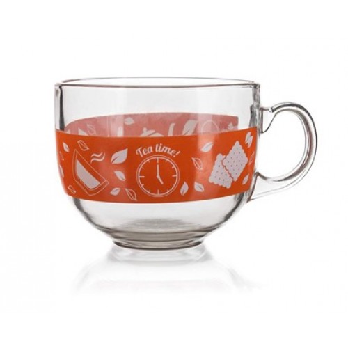 BANQUET Kubek szklany jumbo MALAGA Tea Time, 435 ml 04207004 BANQUET Kubek szklany jumbo MALAGA Tea Time, 435 ml 04207004