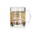 BANQUET Kubek szklany Odense 330ml dekor kawa I assort 04M223111