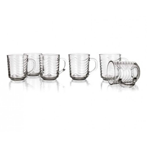 BANQUET 6-częściowy zestaw szklanek z uchem do gorących napojów Wave 235 ml 04M244856 BANQUET 6-częściowy zestaw szklanek z uchem do gorących napojów Wave 235 ml 04M244856