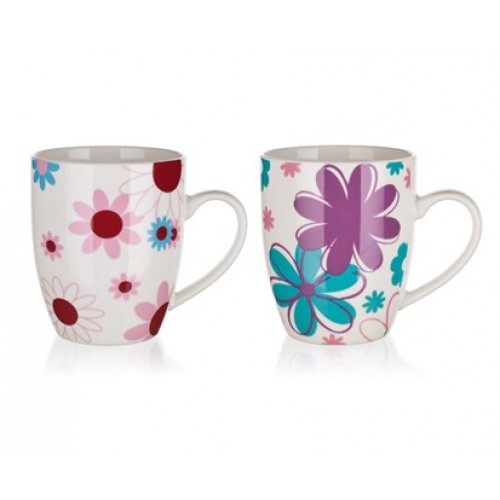 BANQUET Kubek FLOWERS 350 ml, assorted/mix kwiatki 60220014 BANQUET Kubek FLOWERS 350 ml, assorted/mix kwiatki 60220014