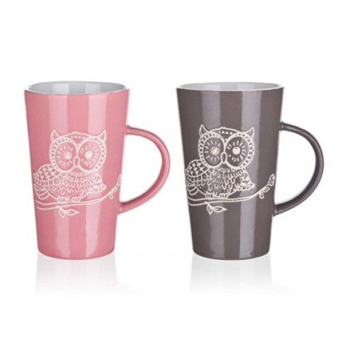 BANQUET Wysoki kubek OWL 350ml, assorted / mix 60250007 BANQUET Wysoki kubek OWL 350ml, assorted / mix 60250007