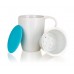 BANQUET Kubek z silikonową pokrywką i sitko 350 ml COLOR PLUS BLUE 60338000B