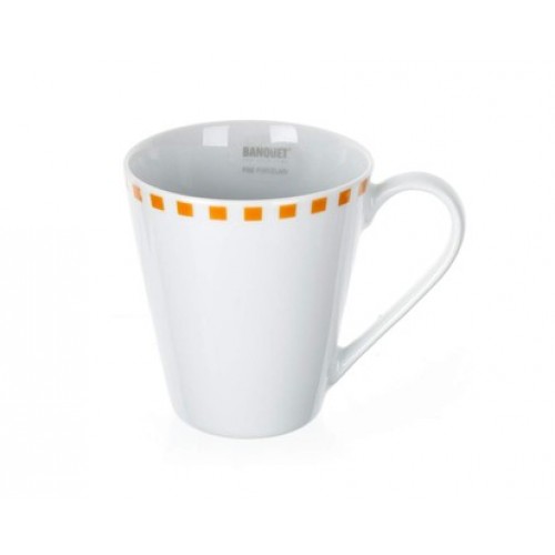 BANQUET CUBITO ORANGE Kubek 290 ml biały/pomarańczowy 60AAW112202