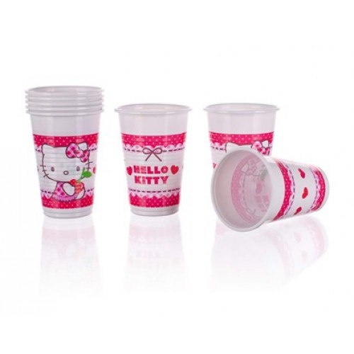 PROCOS Kubki plastikowe 8 szt. 200 ml Hello Kitty 4481793