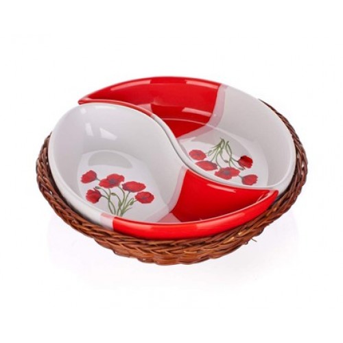 BANQUET Miseczki w koszyku 2 szt 20,5cm Red Poppy OK 601720RP